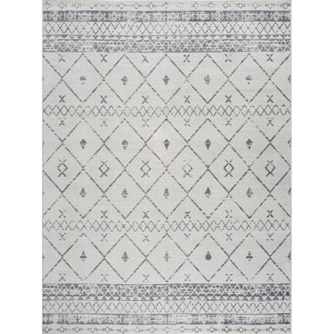 Roma Modern Berber White, Charcoal & Grey Rug - Large Plus 160x215 cm (5'3'' x 7'1'')