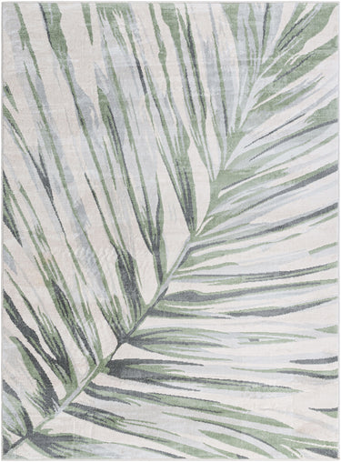 Roma Modern Skandi Green, Cream & Light Gray Rug - Large Plus 160x215 cm (5'3'' x 7'1'')