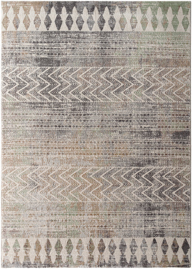 Roma Geometric Skandi Grey, Cream & Charcoal Rug - Large Plus 160x215 cm (5'3'' x 7'1'')