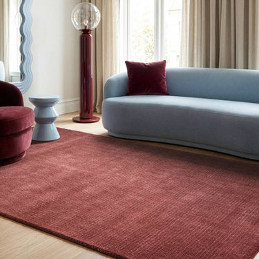 Rowan Maroon Hand-Woven Recycled Polyester Plain Rug