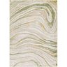 San Francisco Modern Graphic Abstract Green, Ivory & Tan Rug - Medium 120x170 cm (3'11'' x 5'7'')