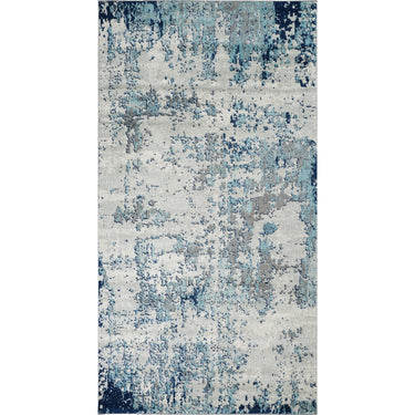 Sunderland Abstract Marble Modern Blue, Aqua & Light Slate Rug - Small 80x150 cm (2'7'' x 4'11'')