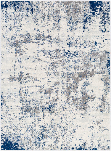 Sunderland Abstract Marble Modern Blue, Charcoal & Gray Rug - Large Plus 160x220 cm (5'3'' x 7'3'')