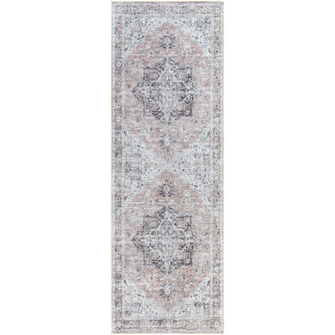 Tahmis Vintage Traditional Washable Runner Oriental Grey, Beige & Charcoal Rug - Runner 80x240 cm (2'7'' x 7'10'')