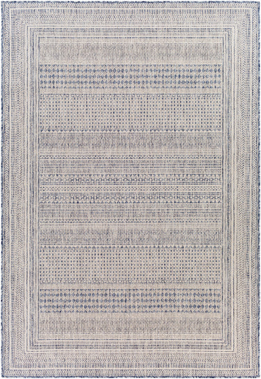 Tuareg Global Outdoor Blue & Ivory Rug - Design TRG2330 - Medium 120x170 cm (3'11'' x 5'7'')