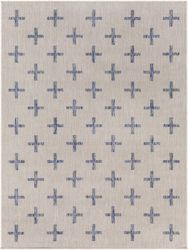 Tuareg Global Outdoor Blue & Ivory Rug - Design TRG2358 - Medium 120x170 cm (3'11'' x 5'7'')