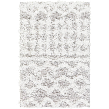 Urban Shaggy Geo Geometric Grey & White Rug - X-Small 60x90 cm (1'11'' x 2'11'')