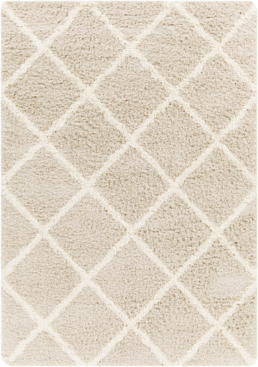 Urban Shaggy Geo Geometric Neutral, Beige & Ivory Rug - Medium Plus 130x170 cm (4'3'' x 5'7'')
