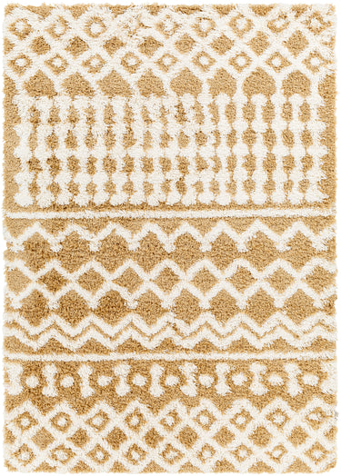 Urban Shaggy Geo Geometric Brown, Camel & Ivory Rug - Medium Plus 130x170 cm (4'3'' x 5'7'')