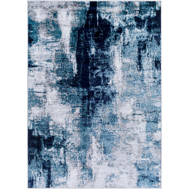 Wanderlust Abstract Marble Modern Blue, Ink Blue & Medium Gray Rug - Medium 120x170 cm (3'11'' x 5'7'')