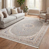 Royality ROY104 Light Grey Traditional Medallion Persian-Style Rug - 120 x 180 cm (3'11"x5'11")