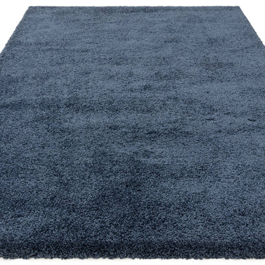 Asiatic London Atlas Thick Pile Navy Blue Polypropylene Shaggy Textured Rug