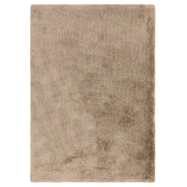 Opulence Taupe Luxurious Shine Fluffy Soft Tufted Cotton Shaggy Textured Rug