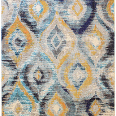 Colores COL09 Abstract Geometric Modern Art Designs X-Large Rug in Blue Multi
