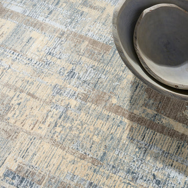 Calvin Drift DRF04 Pattern Blue Beige Abstract Textured Modern Rug