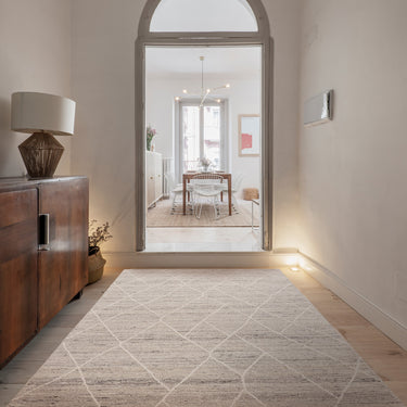 Noah Bohomian Moroccan Berber Abstract Wool Rug in Silver Grey