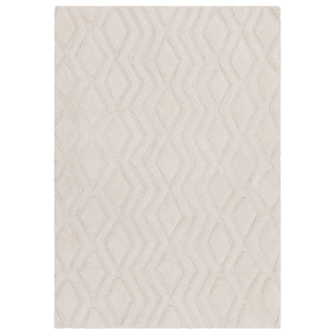 Asiatic London Harrison Off White Living Diamond Pattern Super Handmade Shaggy Geometric Rug