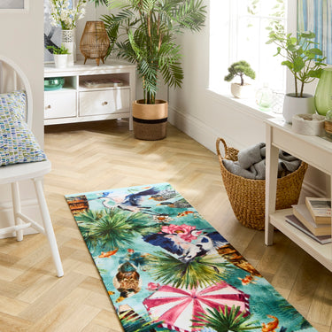 My Studio Lux Parasols Non-Slip Kitchen Home Entrance Runner Hall Rug in Multi Colours 65x150 cm