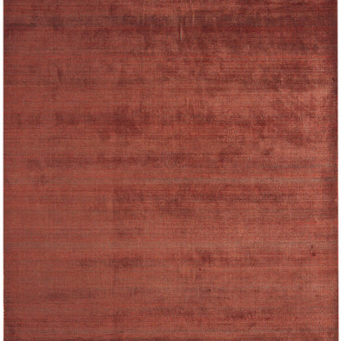 Darcy Auburn Red Striped Luxury By Hand-Woven Wool Viscose Geometric Rug