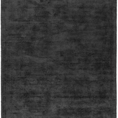 Reko Modern Contemporary Plain Hand Woven Viscose Silky Charcoal Grey Rug