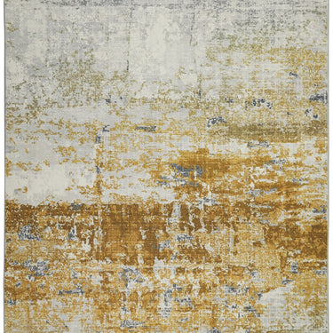 Consept Looms Lux LUX09 Machine Ivory Gold Washable Non-Slip Abstract Geometric Rug