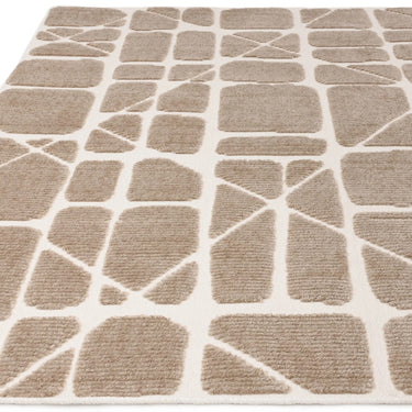 Asiatic London Freja Method Short Pile Sand Natural Washable Cotton Polypropylene Abstract Rug