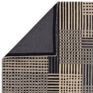 Asiatic London Aspect Grey Multi Hand-Tufted Basketweave Pattern Handmade Wool Abstract Textured Rug