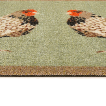 My Nylon Pattern Chickens Washable Non-Slip Bordered Rug 50x75 cm
