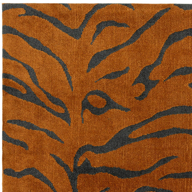 Asiatic London Wilder Tiger Spice Orange Animal Inspired Cotton Textured Modern Rug