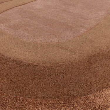 Asiatic London Halo Clay Oval Tufted Ombre Brown Hand-Carved Wool Viscose Bordered Rug