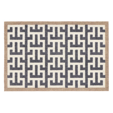 My Nylon Pattern Form Geo Washable Non-Slip Geometric Bordered Doormat 50x75 cm