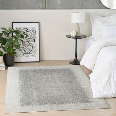 Grand Street GRN03 Silky Light Grey By Abstract Textured Modern Rug