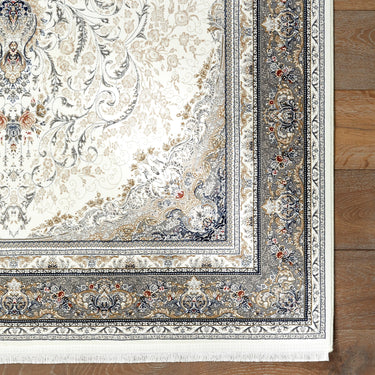 Royality ROY103 Cream Traditional Bordered Persian-Style Rug