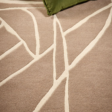 Origins Kintsugi Tufted Japanese-Inspired Art Natural Stone Cream Wool Abstract Textured Rug