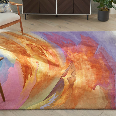 Prismatic Abstract Rug by Nourison Modern Luxury Soft Wool Silky Viscose Hand Tufted PRS25 Rug in Multicolour