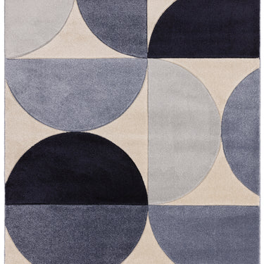 Asiatic London Sketch SK14 Curve Tufted Navy Blue Hand-Carved Polypropylene Abstract Geometric Rug 200x290 cm
