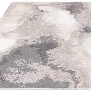 Stellar ST03 Painterly Marbled Beige Natural Polypropylene Abstract Textured Rug
