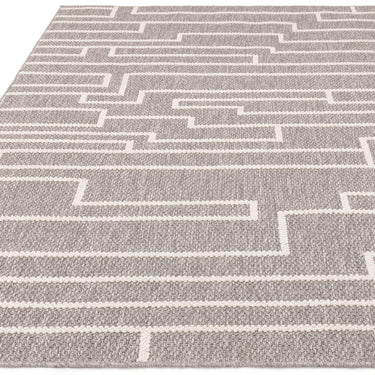 Asiatic London Camber Track Grey Abstract Geometric Flatweave Rug