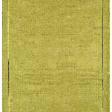 York 100% Wool Rug Hand Made Modern Plain Bordered Rug in Green