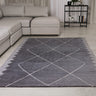 Asiatic London Mason Diamond Tribal Scandi Black Cotton Berber Moroccan Traditional Rug - Medium 120x170 cm (4'x5'6")