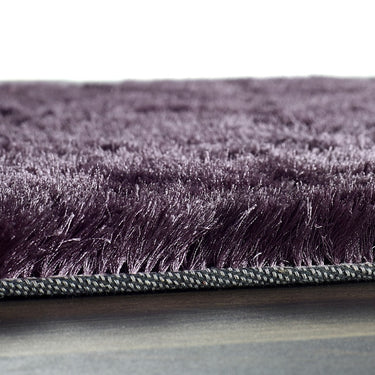 Glamour Shimmer Mauve Soft Silky Handmade Shaggy Textured Rug