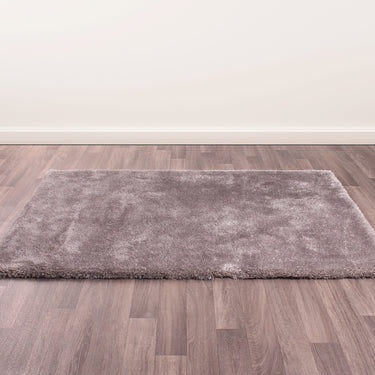 Indigo Plain High Pile Sparkle Soft Shaggy Silver Rug