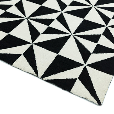 Arlo Mosaic Tile Geometric Rug in Black and Denim Blue