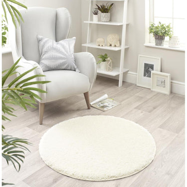 Washable Non-Slip Rug Shaggy Plain Round Buddy My Rug by Origins in 100x100 cm (3'4"x3'4")