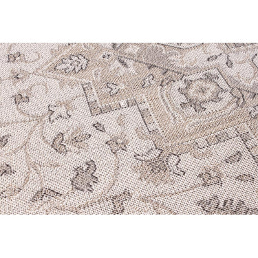 Traditional Persian Medallion Floral Indoor Outdoor Rug in Grey Medium Size 120x170 cm