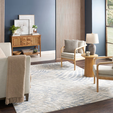 Nourison Exhale EXL03 Swirling Leaves Pattern Multicolour Polypropylene Abstract Textured Rug