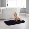 Dip and Drip Buddy Bathroom Toilet Black Washable Non-Slip Polypropylene Shaggy Bath Mat - Rectangle 50x80 cm