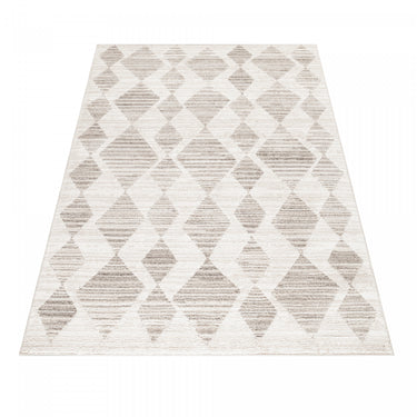 Taznaxt 5102 Stylish Traditional Tribal Berber Design Cream Rug in 160x230 cm (5'3"x7'7")