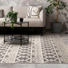 Asra Bohomian Hand Woven Wool Fringed Tribal Black Rug - Medium 120x170 cm (4'x5'6")
