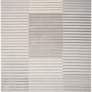 Brushstrokes BSK04 Silky Shimmer Silver Grey By Polypropylene Abstract Textured Striped Rug